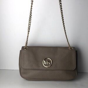 Michael Kors Fulton Chain Shoulder Flap Bag Purse